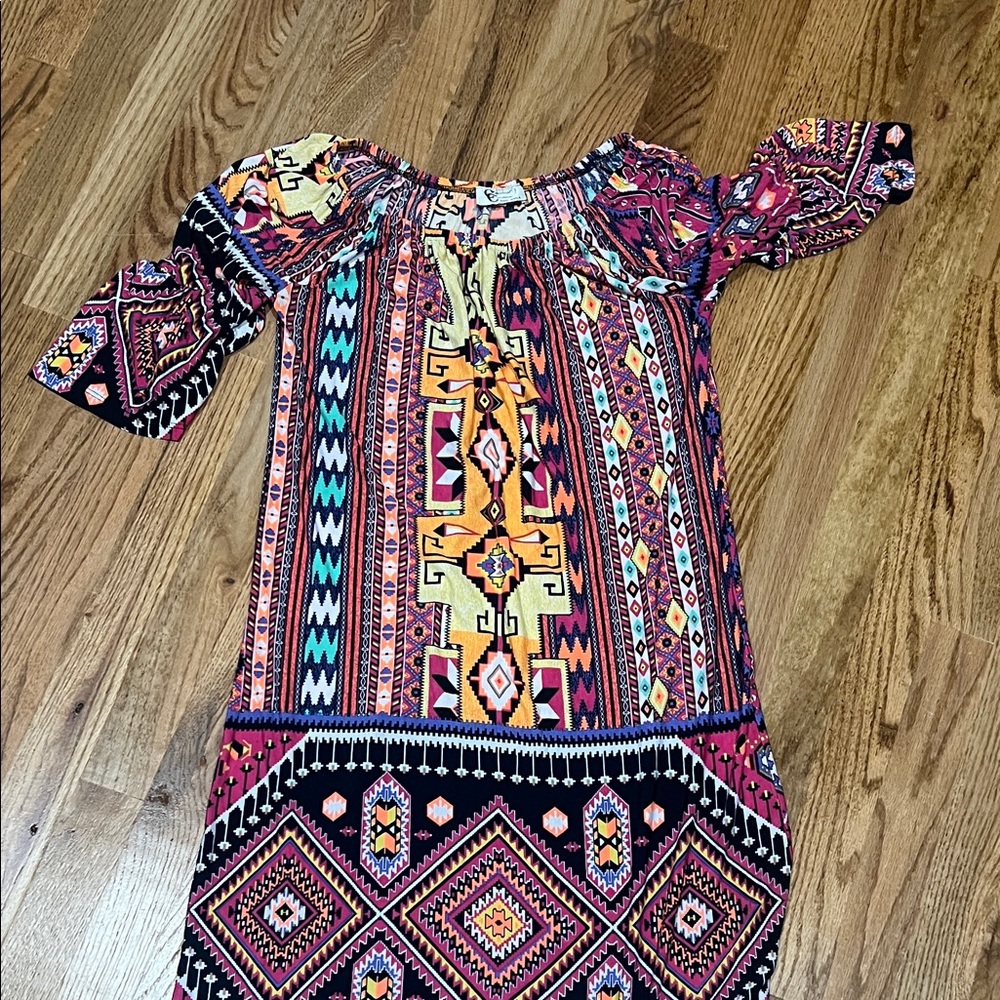Colorful Geometric Print Dress